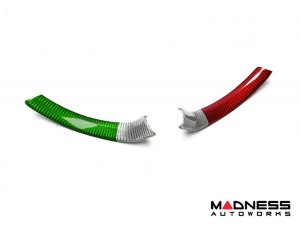 Alfa Romeo Giulia Steering Wheel Trim - Carbon Fiber - Lower Side Cover Set - Italian Flag - Pre '20